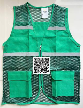 Áo gile phản quang Usafety 2 túi màu xanh lá
